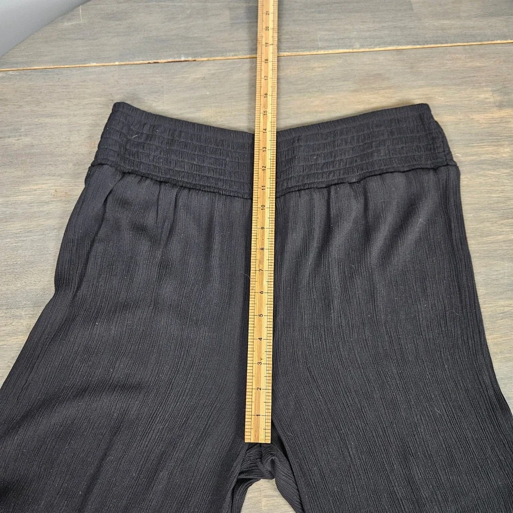 Shade & Shore Women's Large Swim Cover Up Pants Wide Leg Side Slit Boho Black